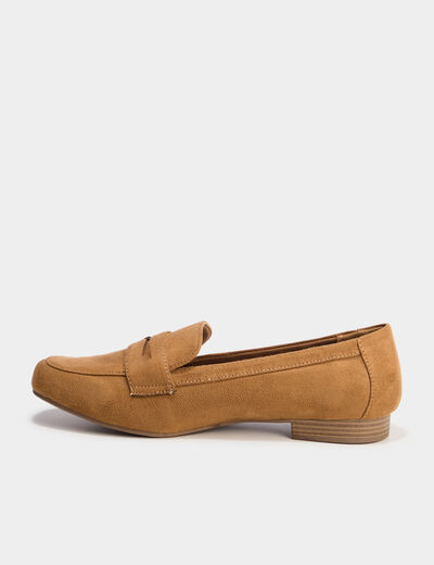 Mocassins effet suédine marron femme