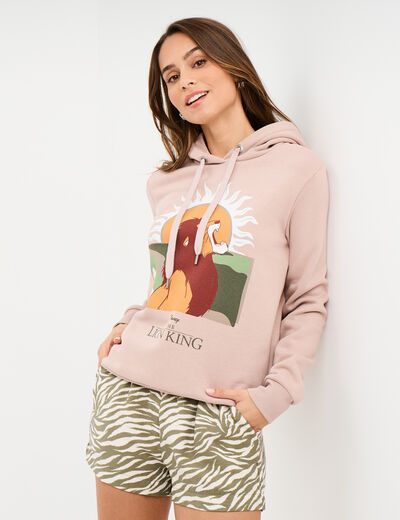 Sweat hoodie à capuche Le Roi lion sable femme