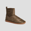 Bottines fourrées effet suédine vert kaki femme