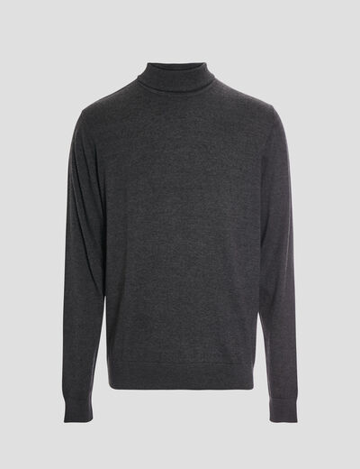 Pull avec col roulé gris foncé homme