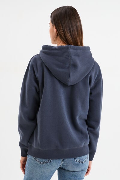 Sweat &agrave; capuche hoodie bleu fonc&eacute; femme