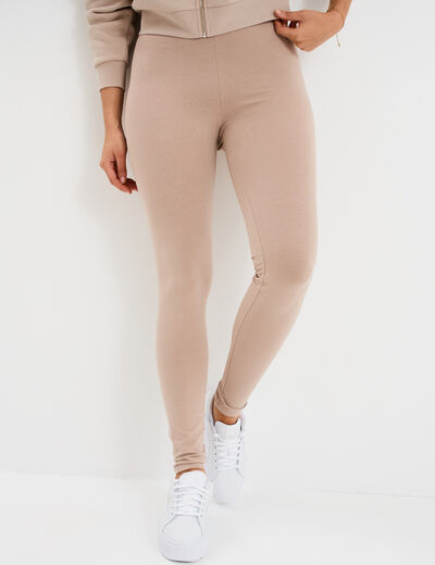 Legging long taille haute sable femme