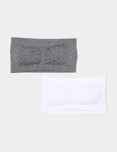 Lot 2 bandeaux paddés gris foncé femme