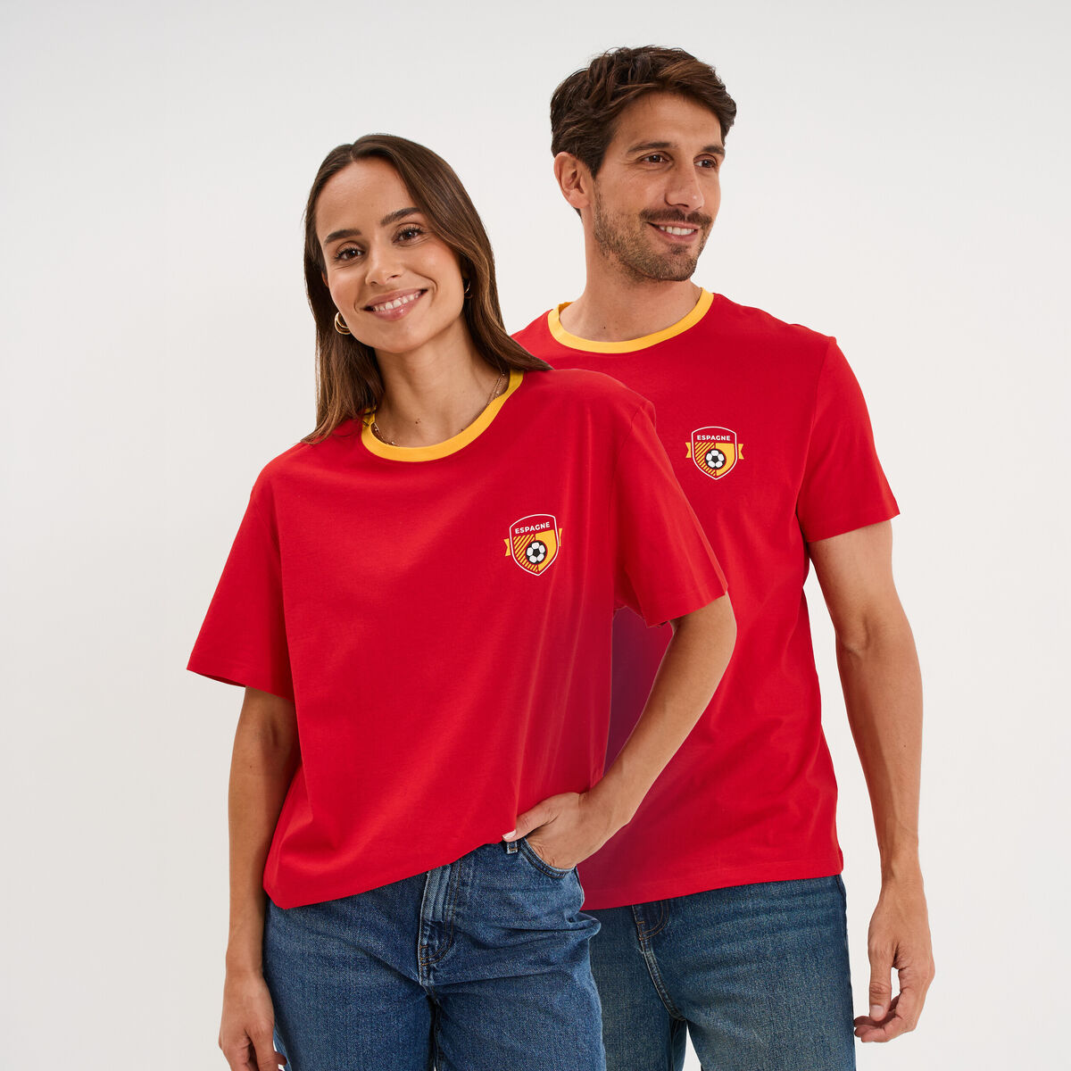 T-shirt maillot de football Espagne rouge mixte