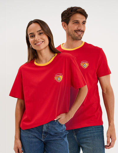 T-shirt maillot de football Espagne rouge mixte