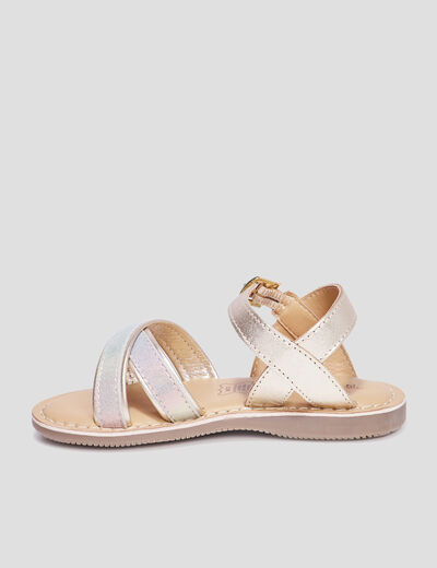 Sandales effet irisé en cuir Creeks multicolore fille