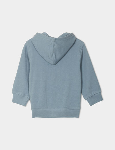 Sweat zippé à capuche coton gris bébé garçon