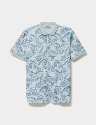 Polo jersey droit manches courtes coton gris homme