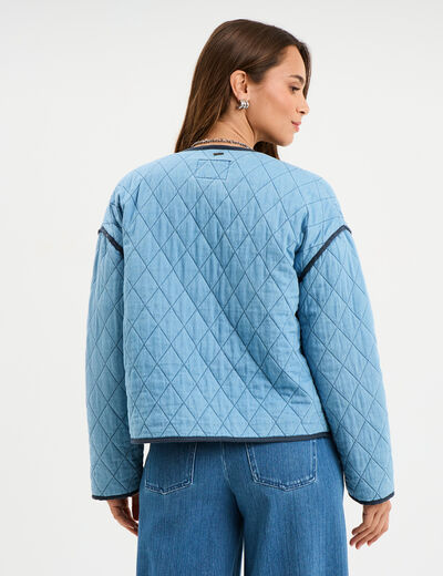 Veste matelassée boutonnée Creeks denim double stone femme