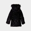 Parka &agrave; capuche fausse fourrure noir fille