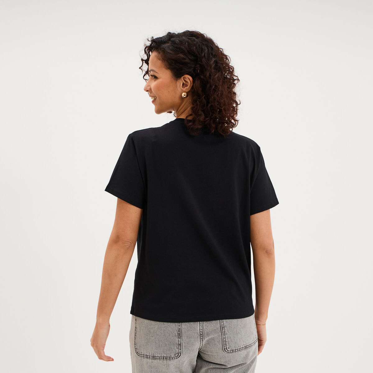 T-shirt madame t&ecirc;te-en-l'air noir femme
