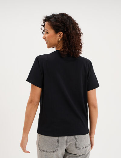 T-shirt madame t&ecirc;te-en-l'air noir femme