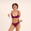 Soutien-gorge corbeille padd&eacute; dentelle violet fonc&eacute; femme