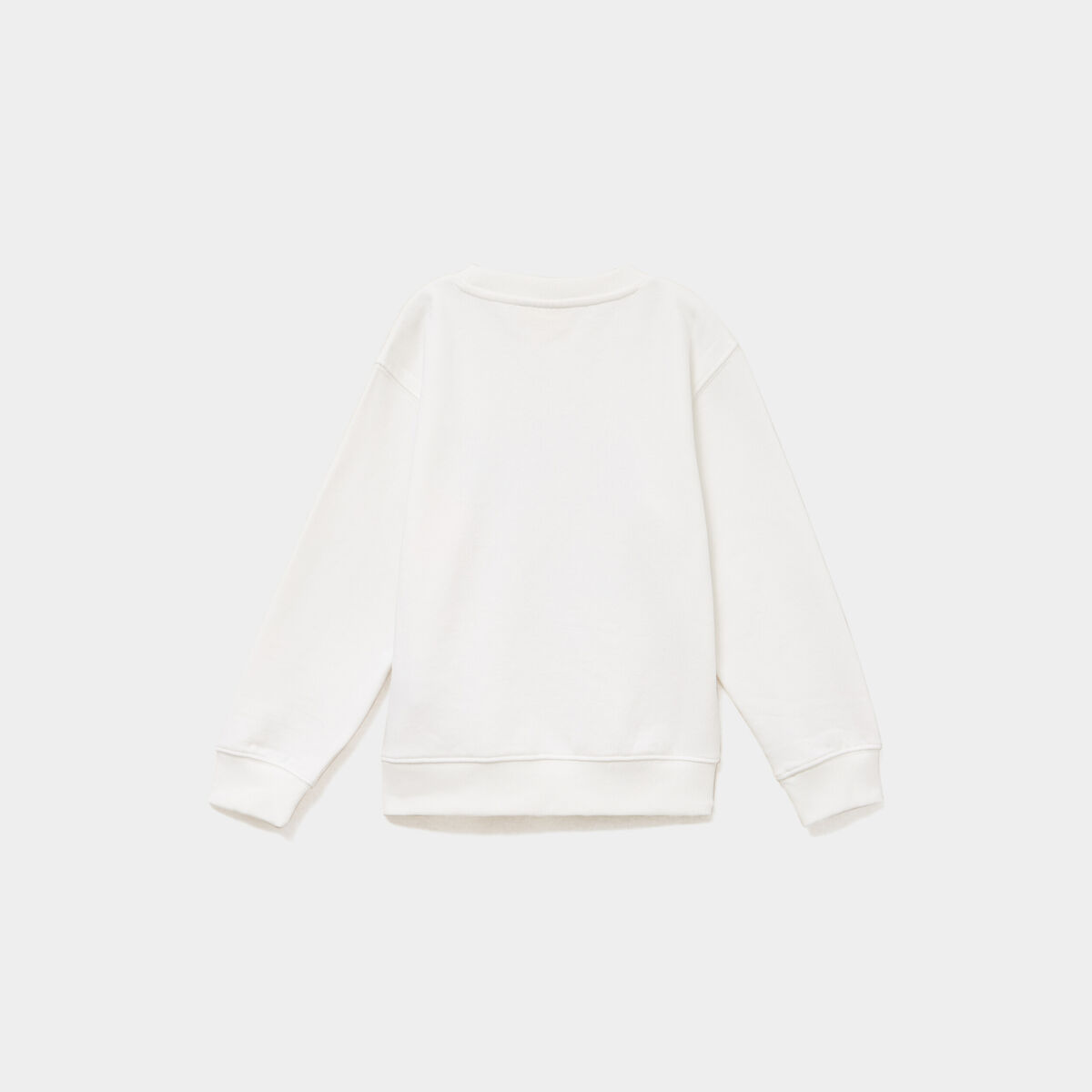 Sweat col rond manches longues Stitch blanc fille