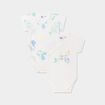 Lot de 2 bodies manches courtes coton ivoire bébé