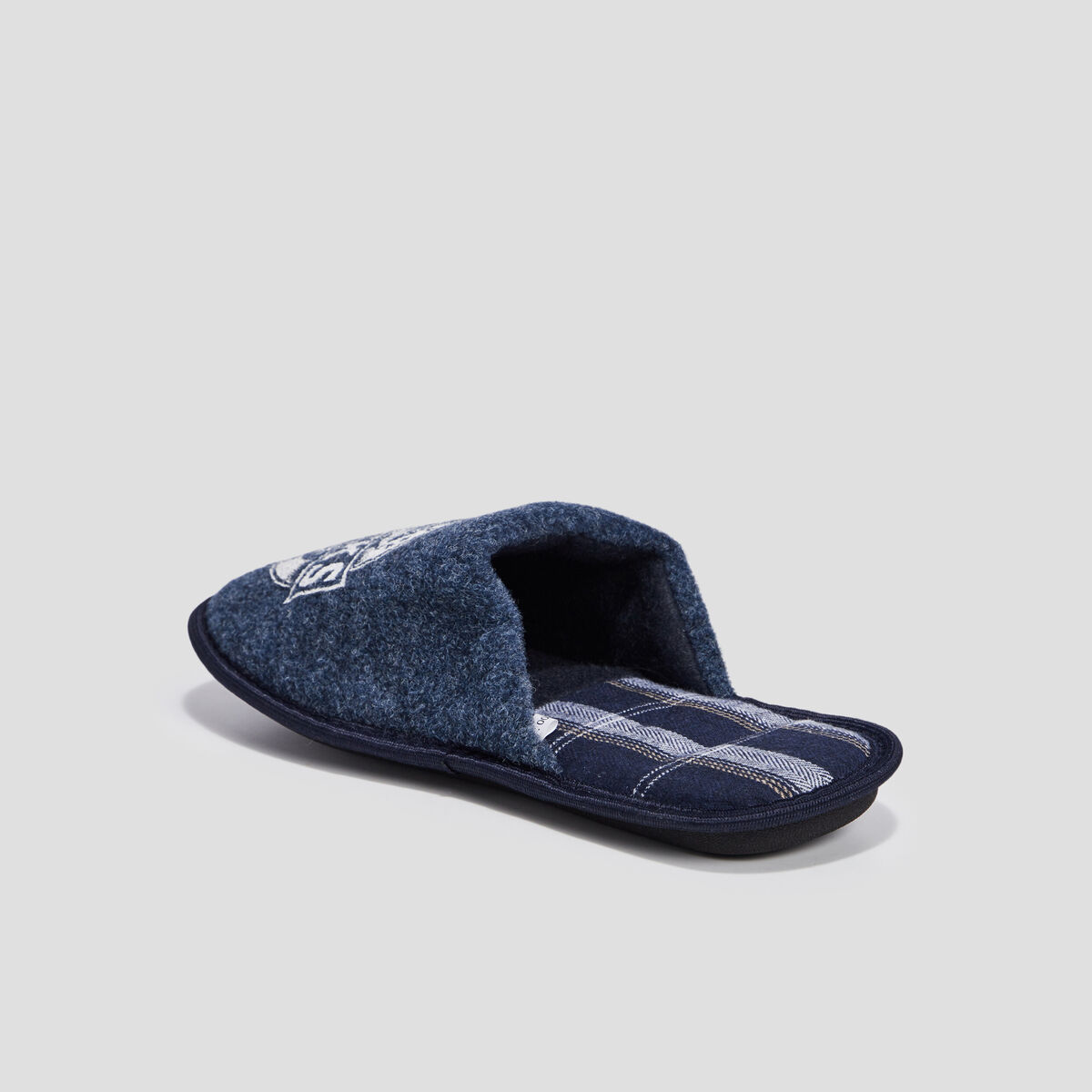 Mules bout rond bleu homme