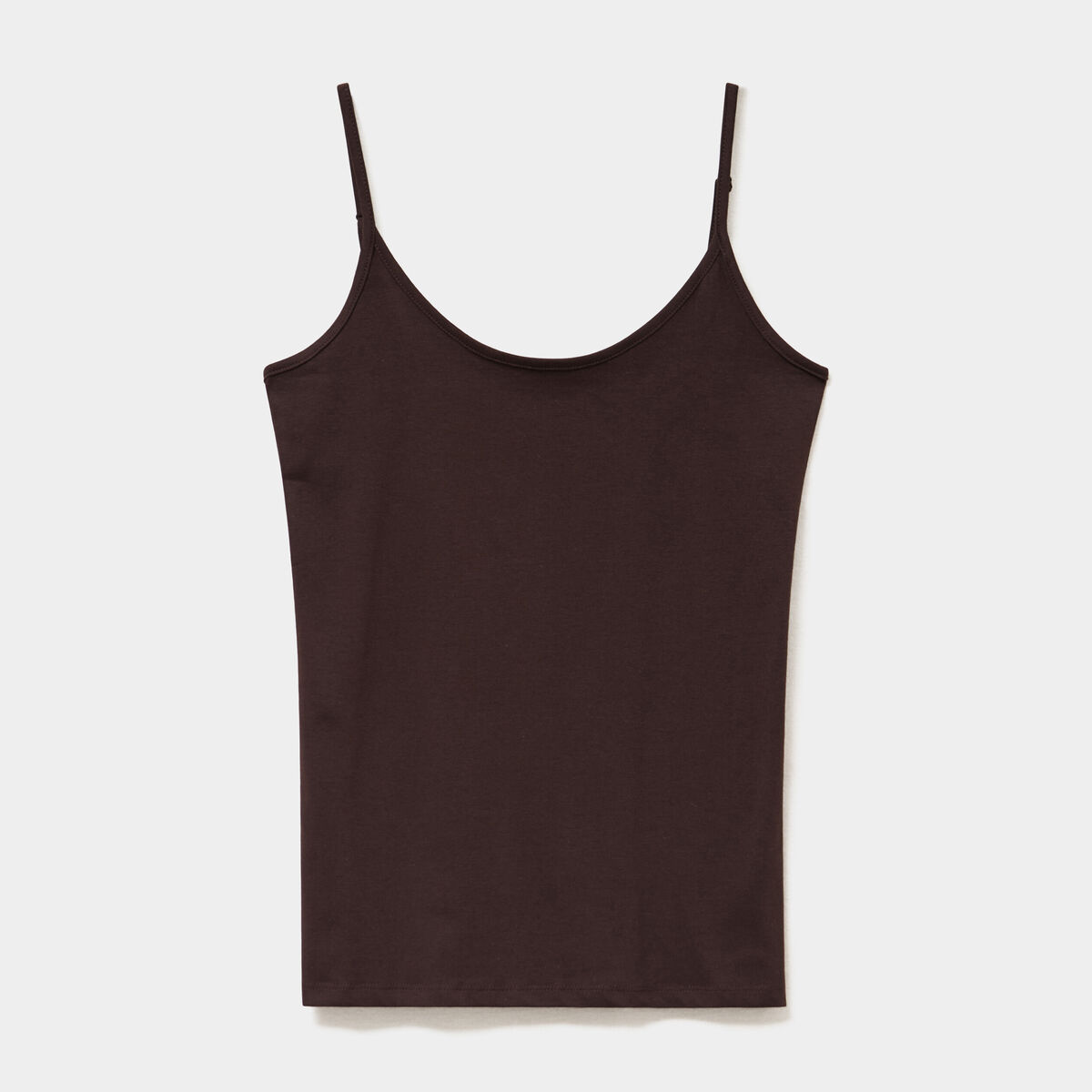 D&eacute;bardeur coton bretelles r&eacute;glables marron fonc&eacute; femme