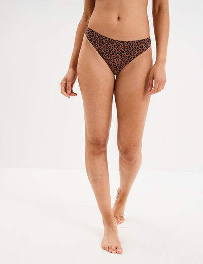 String microfibre sans coutures marron femme