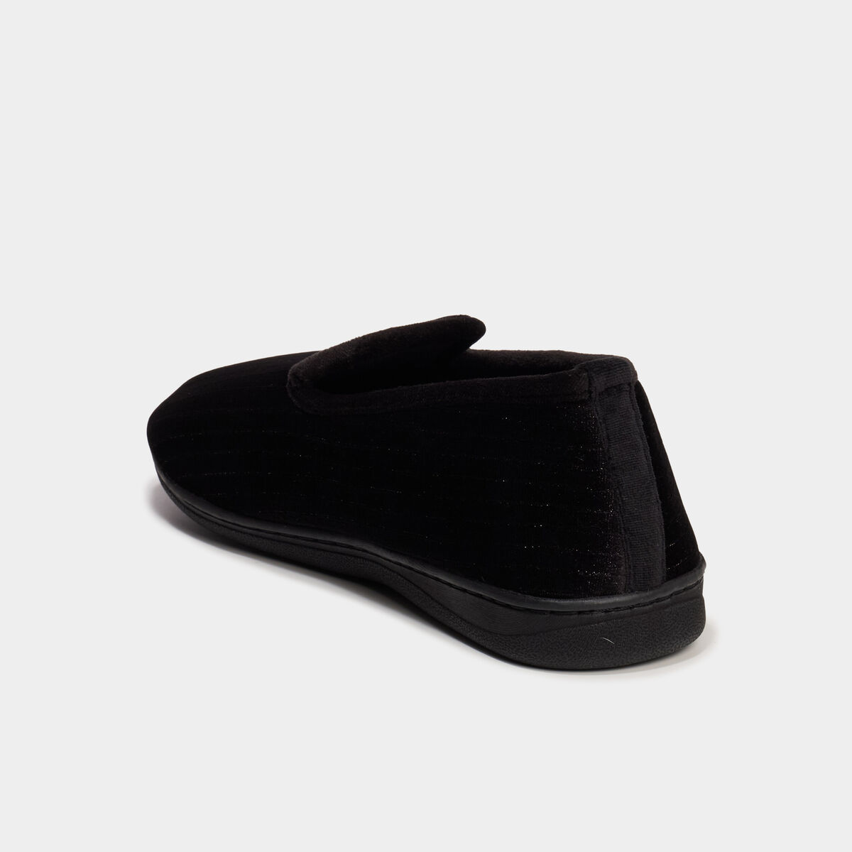 Pantoufles effet velours noir femme