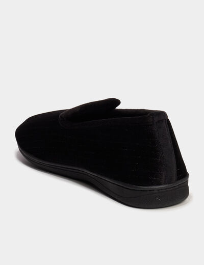 Pantoufles effet velours noir femme