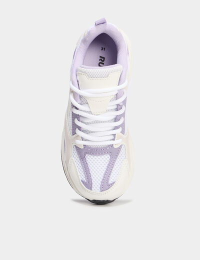 Baskets running m&eacute;moire de forme confort blanc fille