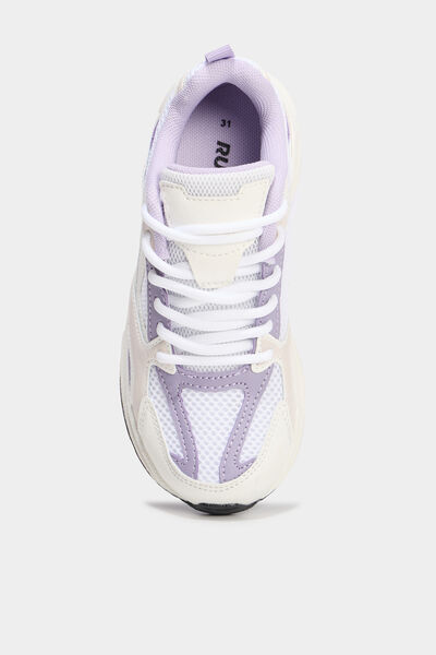 Baskets running m&eacute;moire de forme confort blanc fille