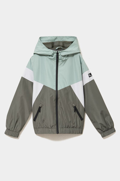 Coupe-vent d&eacute;perlant &agrave; capuche vert pastel gar&ccedil;on