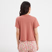 Haut de pyjama manches courtes vieux rose femme