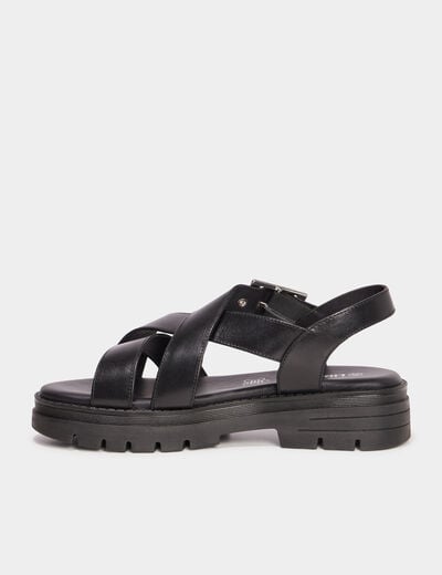 Sandales en cuir Liberto noir femme