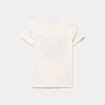 T-shirt col rond manches courtes coton ivoire fille