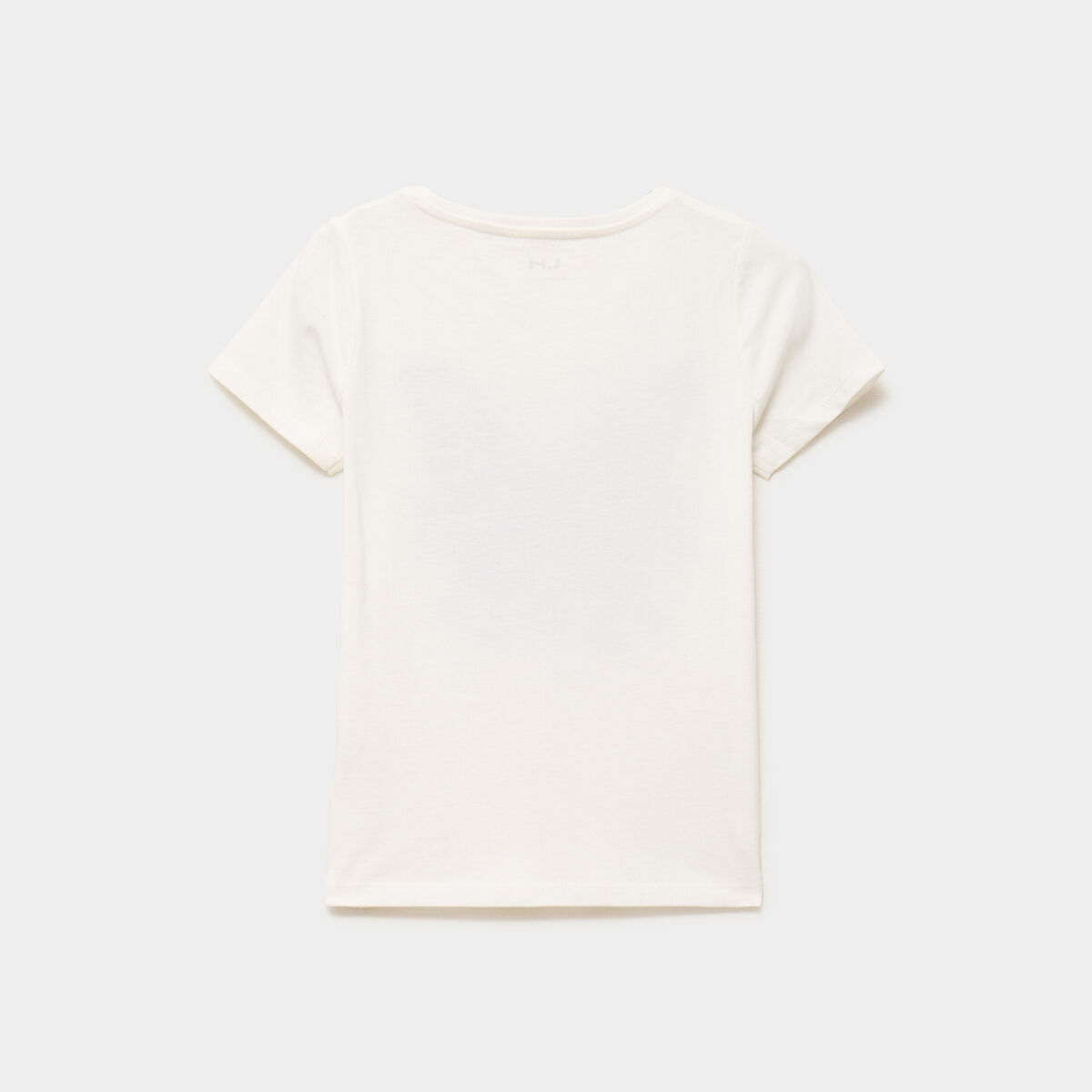 T-shirt col rond manches courtes coton ivoire fille
