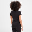 T-shirt cropped cintré col rond noir femme