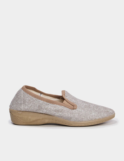 Chaussons compens&eacute;s sable femme