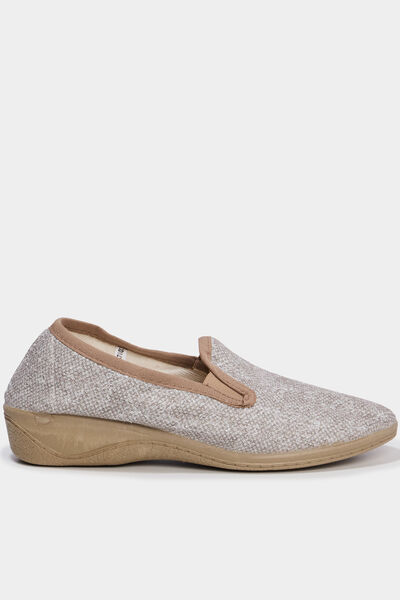 Chaussons compens&eacute;s sable femme