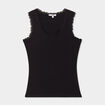 D&eacute;bardeur coton bords dentelle noir femme
