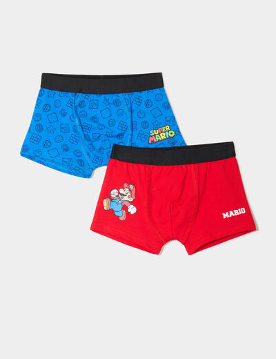 Lot 2 boxers coton Super Mario bleu garçon
