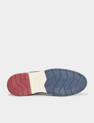Derbies plates à lacet en cuir bleu marine homme