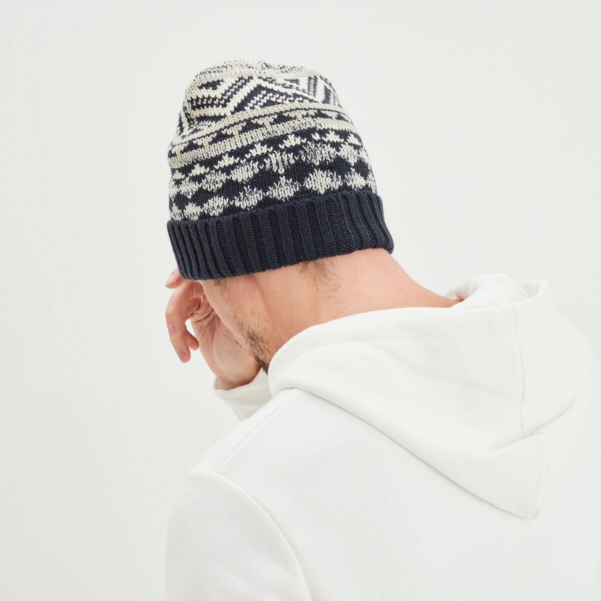 Bonnet tricoté multicolore homme