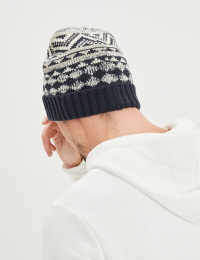 Bonnet tricoté multicolore homme
