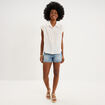 Blouse manches courtes blanc femme