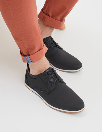 Derbies texturées à lacets noir homme