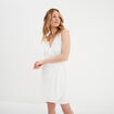 Robe portefeuille plis taille blanc femme