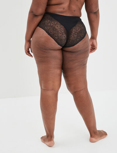 Culotte haute avec dentelle noir femme grande taille