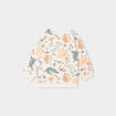 Sweat molleton col rond &eacute;paule boutonn&eacute;e ecru b&eacute;b&eacute; gar&ccedil;on