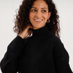 Pull droit avec col montant noir femme