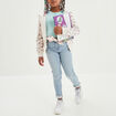Jeans type skinny avec ceinture foulard denim double stone fille