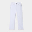 Pantalon flare 7/8&egrave;me taille haute blanc femme