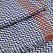 Foulard rectangulaire avec bords franges bleu marine homme