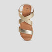 Sandales plates jaune or femme