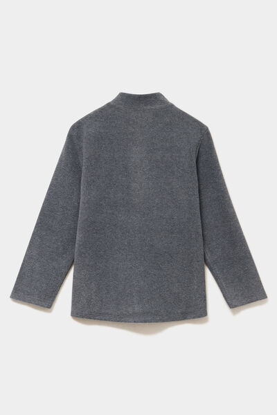 Gilet polaire zipp&eacute; manches longues gris argent mixte